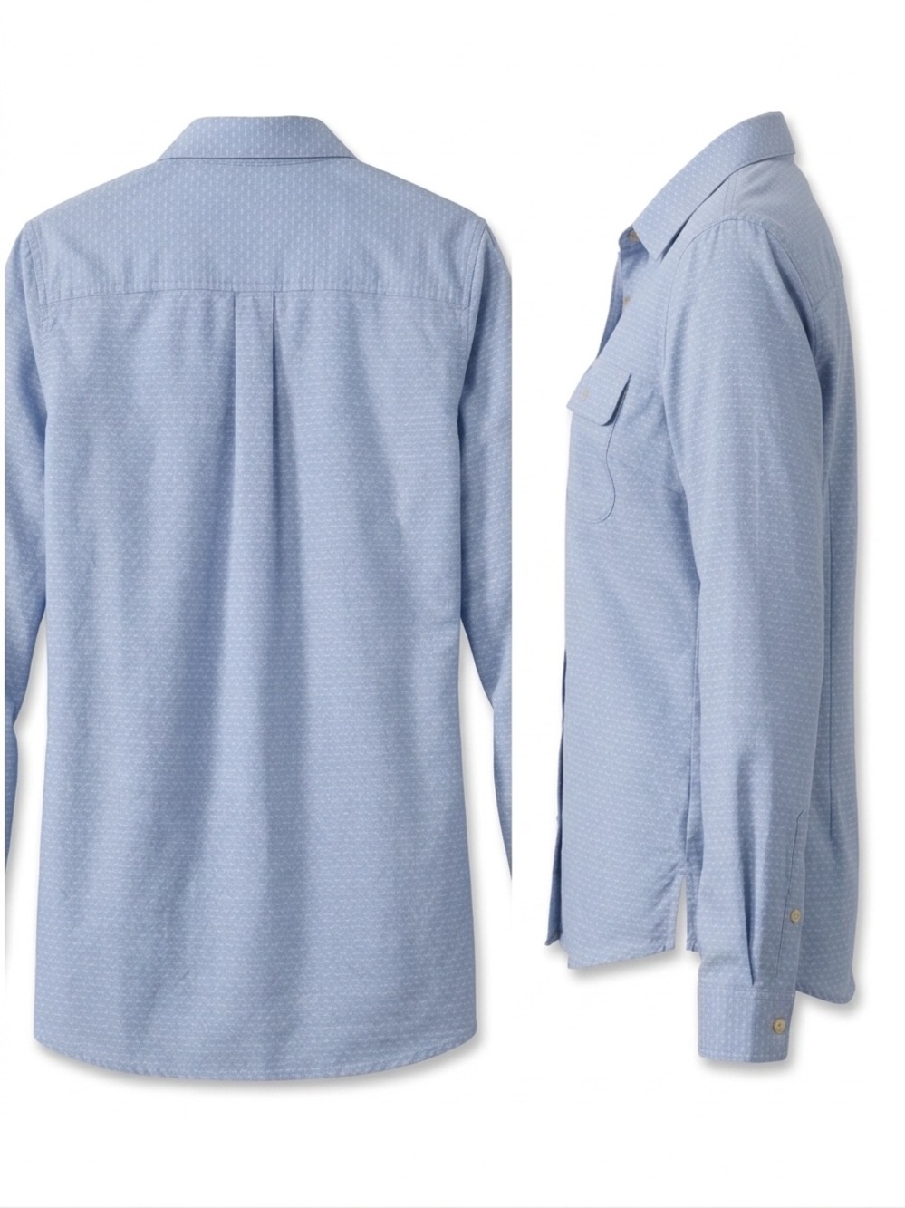Orvis Light Blue Button-Down Shirt with Front Pockets - Picture 4 of 11